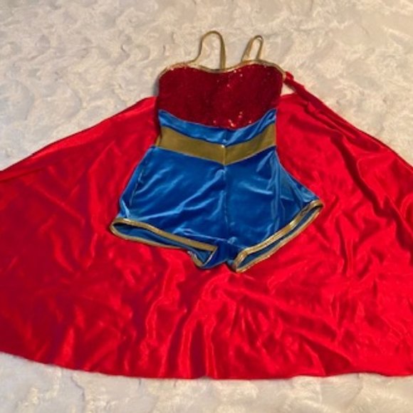 Curtain Call Super Hero Super Girl Dance Halloween Costume Size Small - Picture 2 of 13